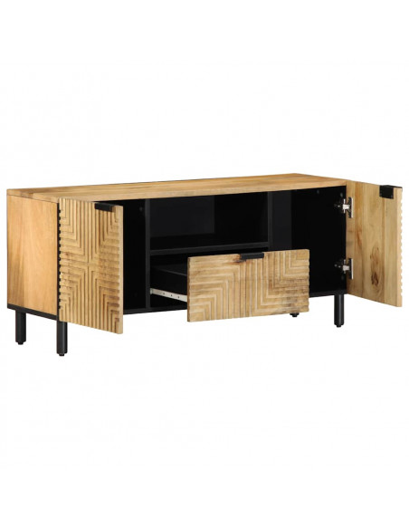 Mobile Porta TV Marrone 105x33x46cm in Legno Massello di Mango