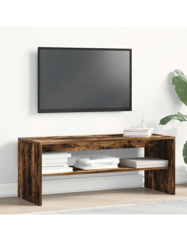 Mobile Porta TV Rovere Fumo 100x40x40 cm in Legno Multistrato