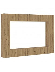 Mobili TV a Parete 8 pz Rovere Artigianale Legno Multistrato