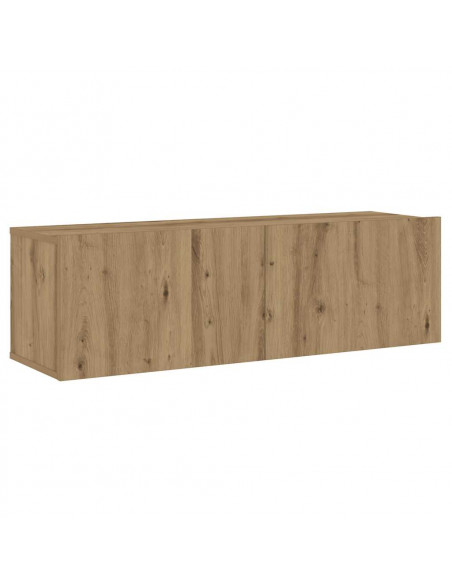 Mobili TV a Parete 8 pz Rovere Artigianale Legno Multistrato