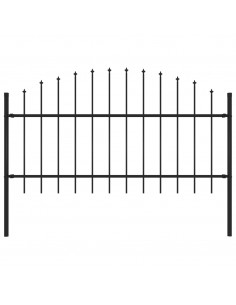 Recinzione Giardino Punta a Lancia (1-1,25)x1,7m Acciaio Nero