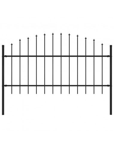 Recinzione Giardino Punta a Lancia (1-1,25)x1,7m Acciaio Nero