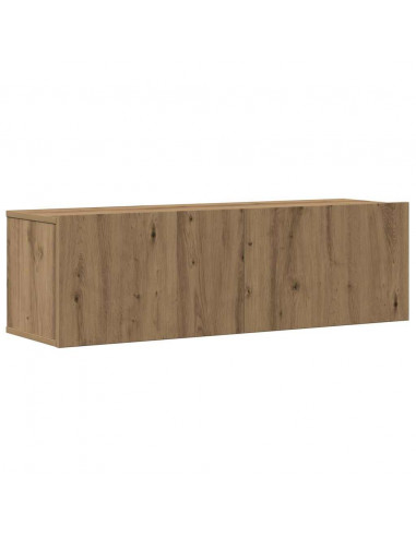 Set Mobile TV 8 pz Montato a Parete Rovere in Legno Multistrato