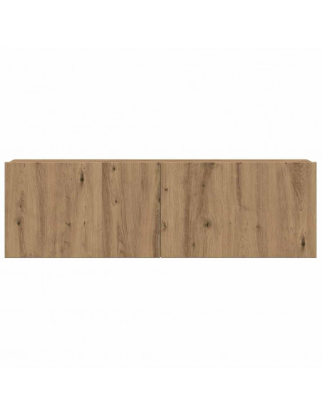 Set Mobile TV 8 pz Montato a Parete Rovere in Legno Multistrato