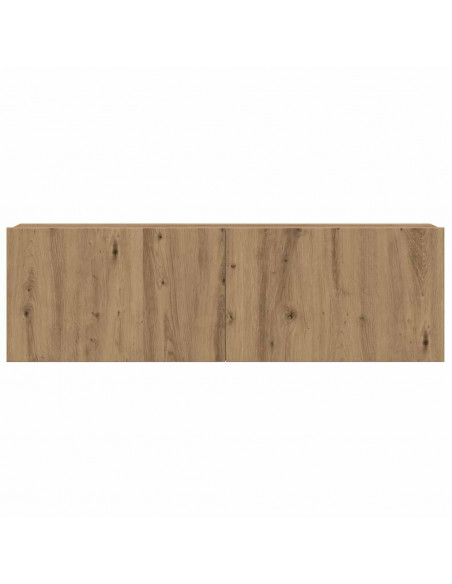 Set Mobile TV 9 pz Montato a Parete Rovere in Legno Multistrato