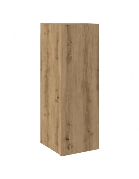 Set Mobile TV 9 pz Montato a Parete Rovere in Legno Multistrato