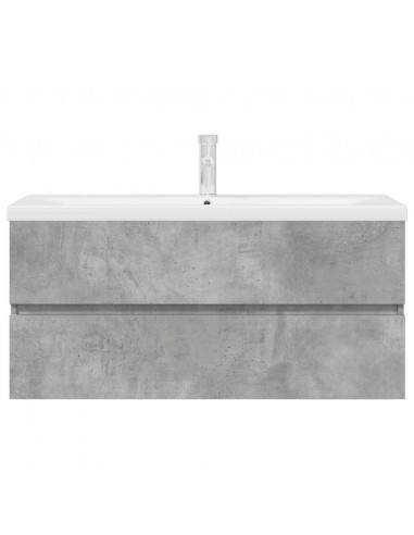 Set Mobili da Bagno 2 pz Grigio Cemento in Legno Multistrato