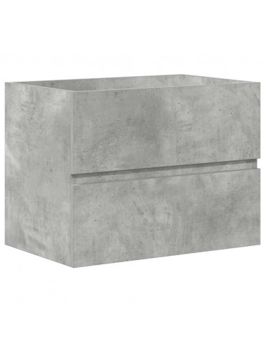 Set Mobili da Bagno 2 pz Grigio Cemento in Legno Multistrato