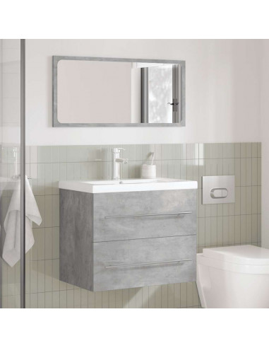 Set Mobili da Bagno 2 pz Grigio Cemento in Legno Multistrato