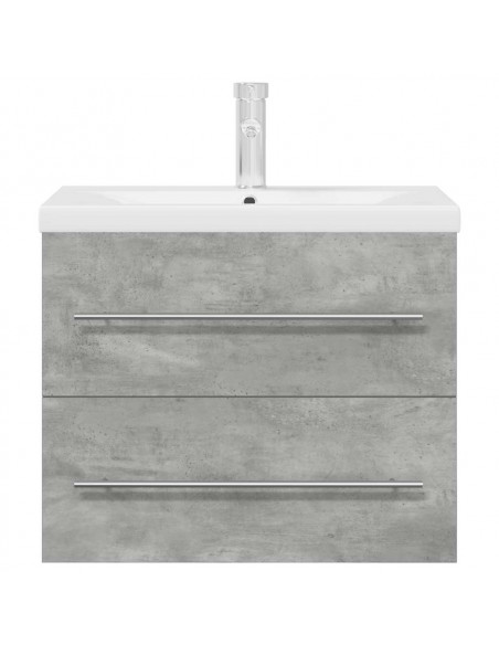 Set Mobili da Bagno 2 pz Grigio Cemento in Legno Multistrato