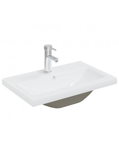 Set Mobili da Bagno 2 pz Grigio Cemento in Legno Multistrato