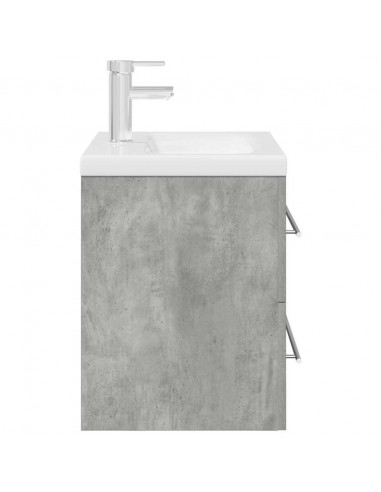 Set Mobili da Bagno 2 pz Grigio Cemento in Legno Multistrato