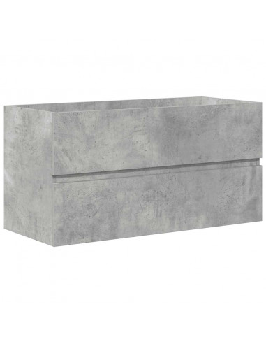 Set Mobili da Bagno 2 pz Grigio Cemento in Legno Multistrato