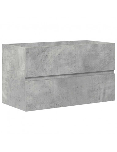 Set Mobili da Bagno 2 pz Grigio Cemento in Legno Multistrato