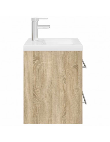 Set Mobili da Bagno 2 pz Rovere Sonoma in Legno Multistrato