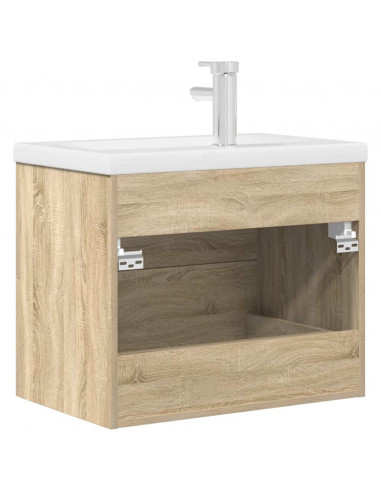 Set Mobili da Bagno 2 pz Rovere Sonoma in Legno Multistrato