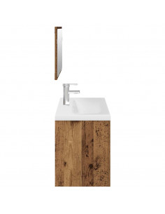 Set Mobili da Bagno 3 pz Legno Antico in Legno Multistrato 2