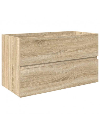 Set Mobili da Bagno 3 pz Rovere Sonoma in Legno Multistrato