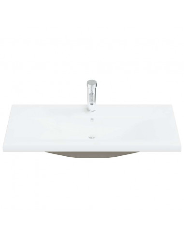 Set Mobili da Bagno 4 pz Grigio Cemento in Legno Multistrato