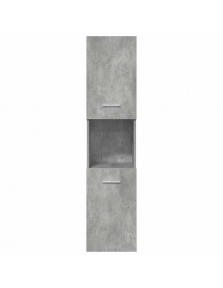 Set Mobili da Bagno 4 pz Grigio Cemento in Legno Multistrato