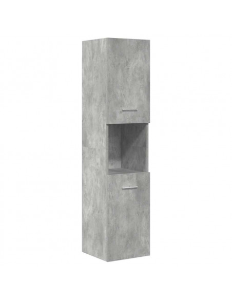 Set Mobili da Bagno 4 pz Grigio Cemento in Legno Multistrato