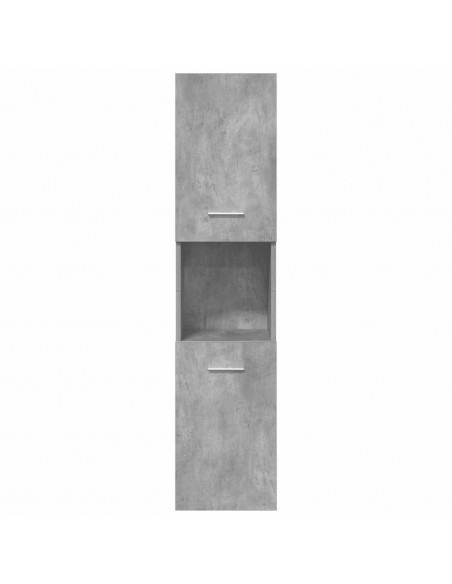 Set Mobili da Bagno 4 pz Grigio Cemento in Legno Multistrato