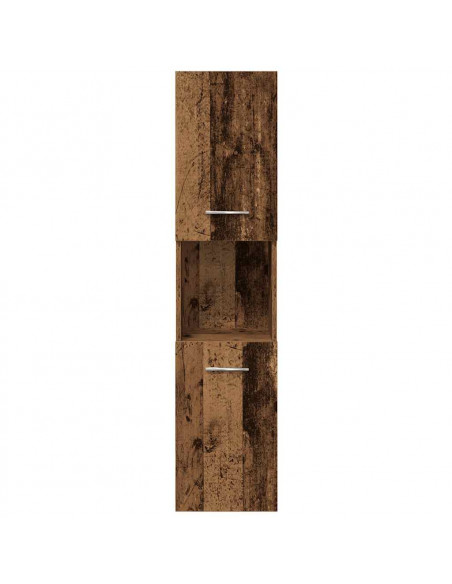 Set Mobili da Bagno 4 pz Legno Antico in Legno Multistrato