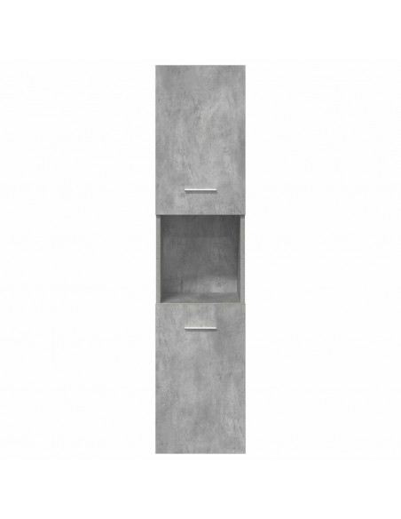 Set Mobili da Bagno 5 pz Grigio Cemento in Legno Multistrato