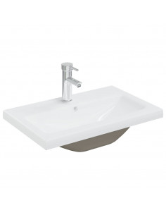 Set Mobili da Bagno 5 pz Grigio Cemento in Legno Multistrato 2