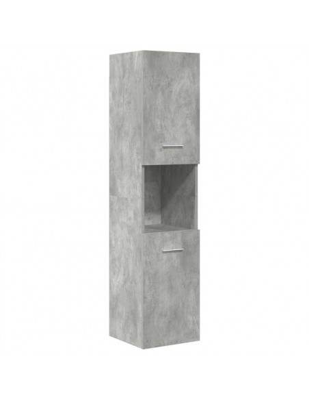 Set Mobili da Bagno 5 pz Grigio Cemento in Legno Multistrato