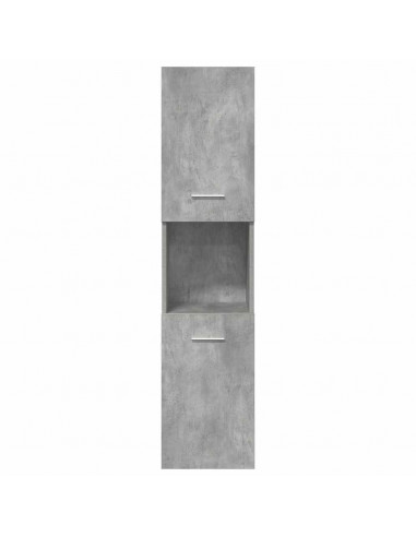 Set Mobili da Bagno 5 pz Grigio Cemento in Legno Multistrato
