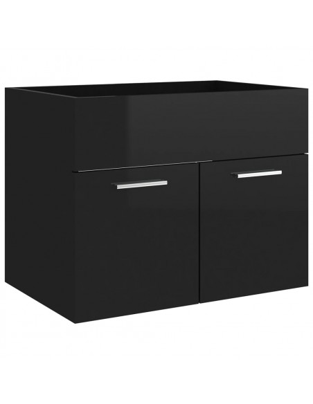 Set Mobili da Bagno Nero Lucido in Truciolato