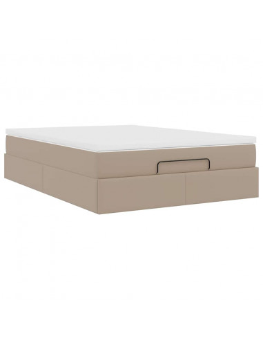 Struttura Letto Pouf con Materasso 140x190 cm Similpelle