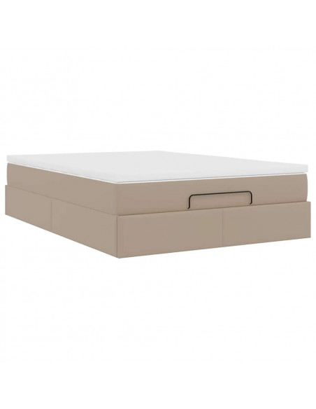 Struttura Letto Pouf con Materasso 140x190 cm Similpelle