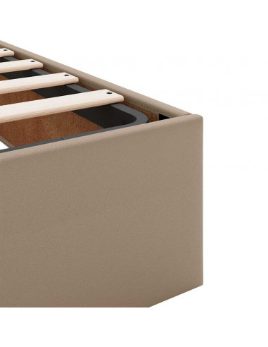 Struttura Letto Pouf con Materasso 140x190 cm Similpelle