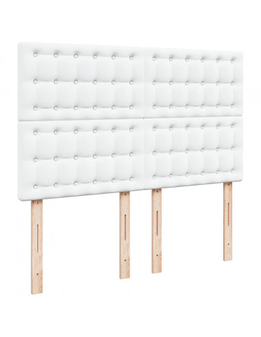 Struttura Letto Pouf con Materasso Bianco 140x190 cm Similpelle