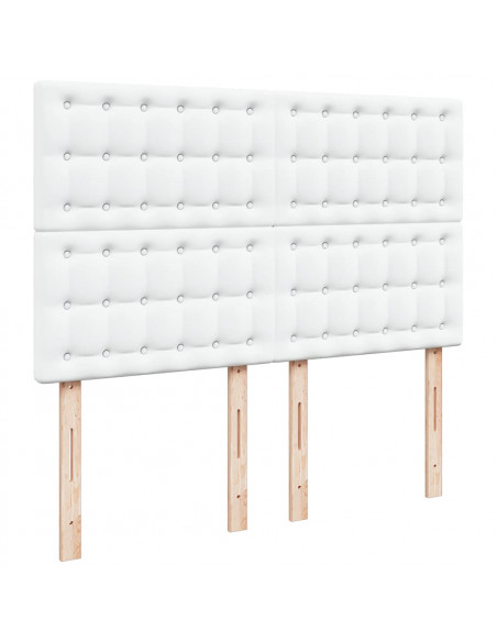 Struttura Letto Pouf con Materasso Bianco 140x190 cm Similpelle