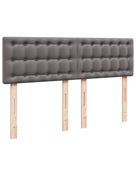 Struttura Letto Pouf con Materasso Grigio 140x190 cm Similpelle