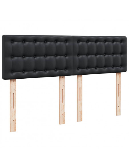 Struttura Letto Pouf con Materasso Nero 140x190 cm Similpelle