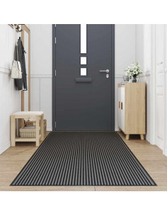 Zerbino a Strisce Nere e Grigie 115x400 cm 2