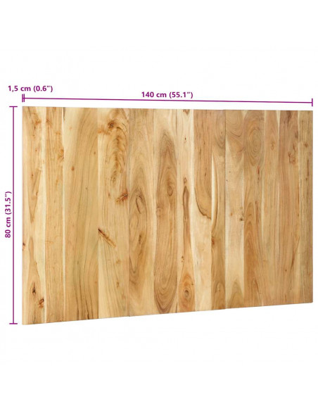 Testiera 140 cm in Legno Massello di Acacia