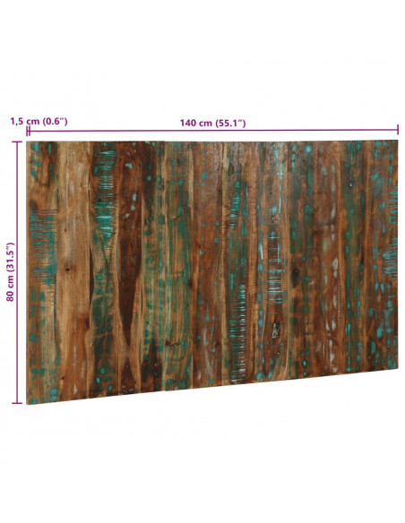 Testiera Multicolore 140 cm in Legno Massello Recupero