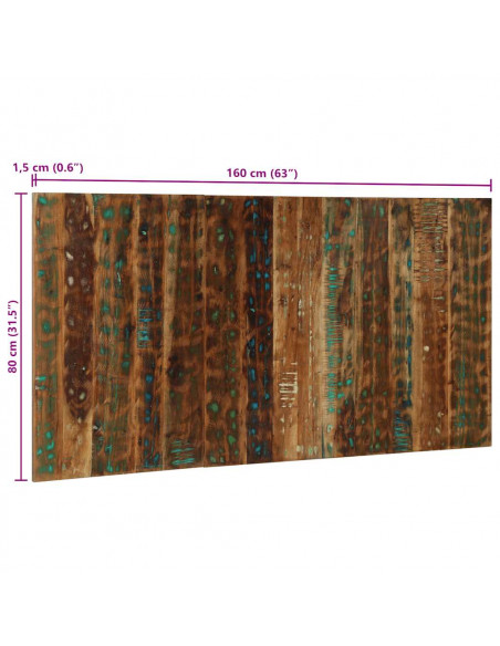 Testiera Multicolore 160 cm in Legno Massello Recupero