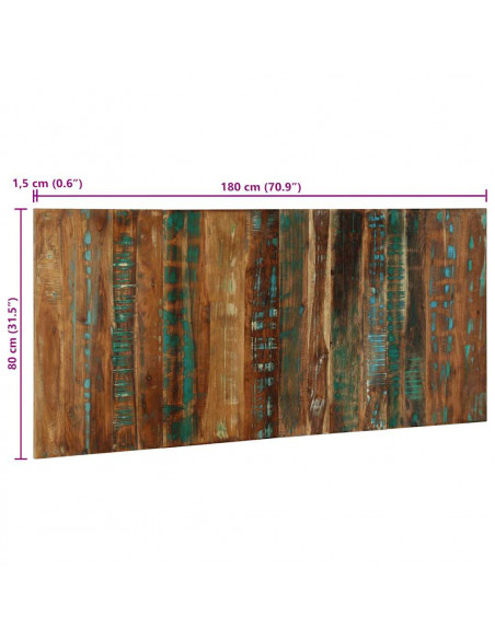 Testiera Multicolore 180 cm in Legno Massello Recupero