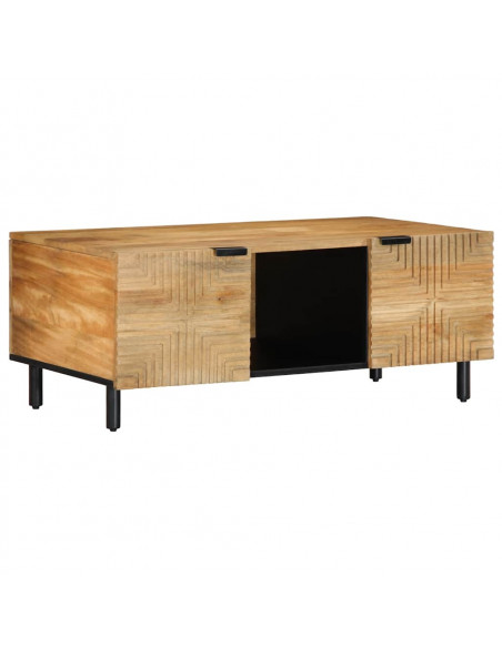 Tavolino da Salotto Marrone 100x54x40cm Legno Massello di Mango
