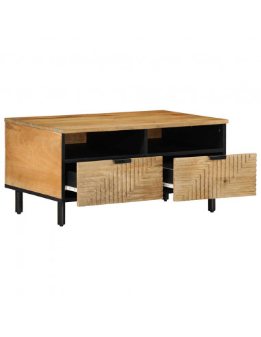 Tavolino da Salotto Marrone 80x54x40 cm Legno Massello di Mango