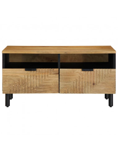 Tavolino da Salotto Marrone 80x54x40 cm Legno Massello di Mango