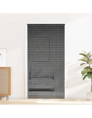 Tenda Antimosche per Porte Grigio Scuro 100x200 cm Bambù