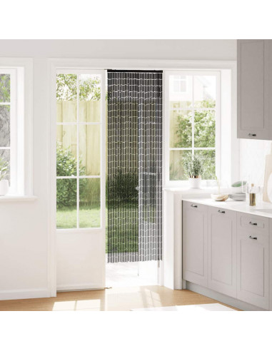 Tenda Antimosche per Porte Grigio Scuro 56x185 cm Bambù