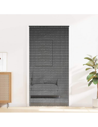 Tenda Antimosche per Porte Grigio Scuro 90x220 cm Bambù